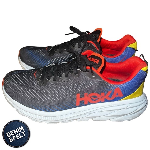 Hoka Rincon 3 Men’s Running Shoes | Color: Black/Dazzling Blue | PREOWNED!!🔥👟 - Picture 14 of 16